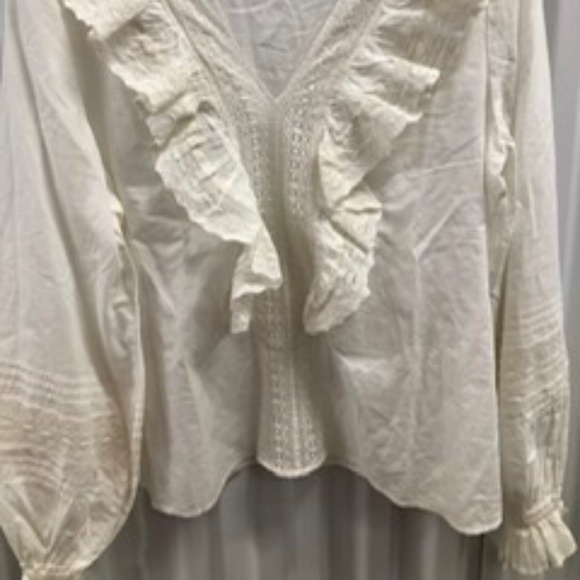 Cotton Raffled Blouse Top, M/L - Picture 2 of 9